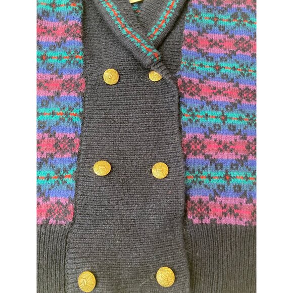 Talbots Susan Bristol Vintage Multicolor Shetland Wool Cardigan Sweater S - Picture 13 of 14